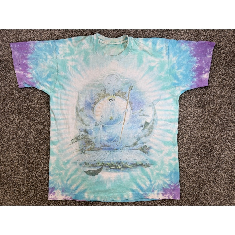 Vtg Liquid Blue Grateful Dead Tour Tee L 1995 Neptune Tie Dye Poseidon Dolphin